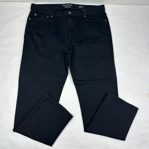 Banana Republic Mens Travel Jean Slim Fit Black Stretch Pants 37x29